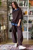 Sunday Morning Relaxed Sweatshirt Black & Chestnut